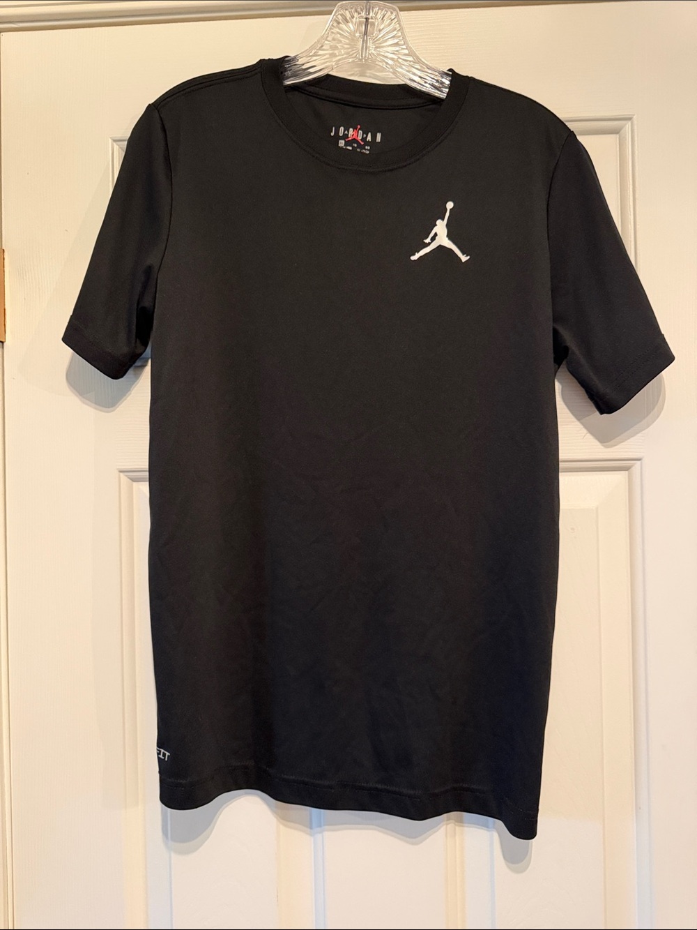 Jordan Black Short-Sleeve Crew with White Jumpman